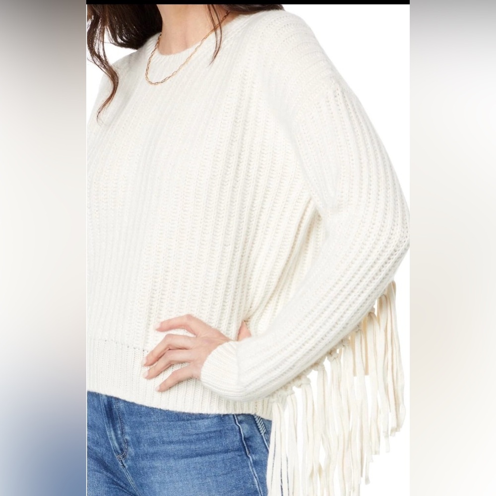 Altar’d State Cream Sweater with Fringe - Picture 4 of 10